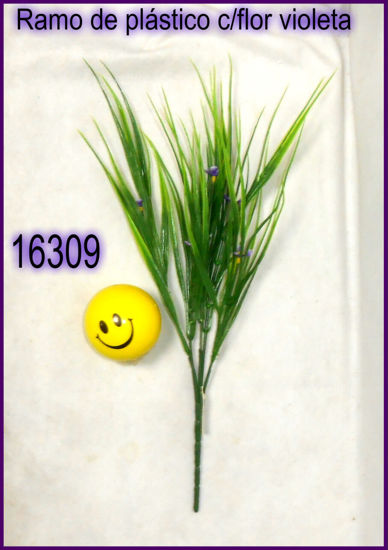 Imagen de FLOR RAMO DE HOJA CON FLOR  35CM 10.25